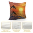 thumbnail image 4 of Chilfamy Dolphin Sea Sunset Decorative Throw Pillow Cover Pillow Case Soft Square  Cushion Pillow Cover Farmhouse Rustic Home Decor for Sofa Living Room Couch Bed White, 4 of 5
