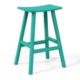 thumbnail image 5 of WestinTrends Malibu HDPE Outdoor Patio 29" Bar Stool Saddle Seat, Turquoise, 5 of 15