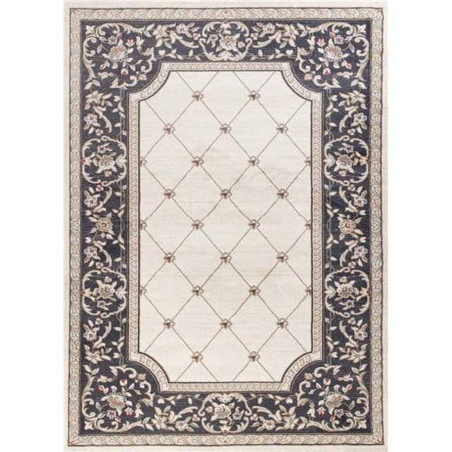 HomeRoots 353464 3 ft. 3 in. x 5 ft. 3 in. Polypropylene Ivory & Grey Area Rug