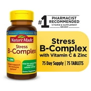 Nature Made Stress B Complex with Vitamin C and Zinc Tablets, Dietary Supplement, 75 Count