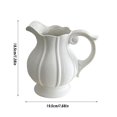 thumbnail image 2 of 7 Inch Ceramic Vase with Handle for Shelf Decor, Living Room Decor, Centerpieces, White, 2 of 7