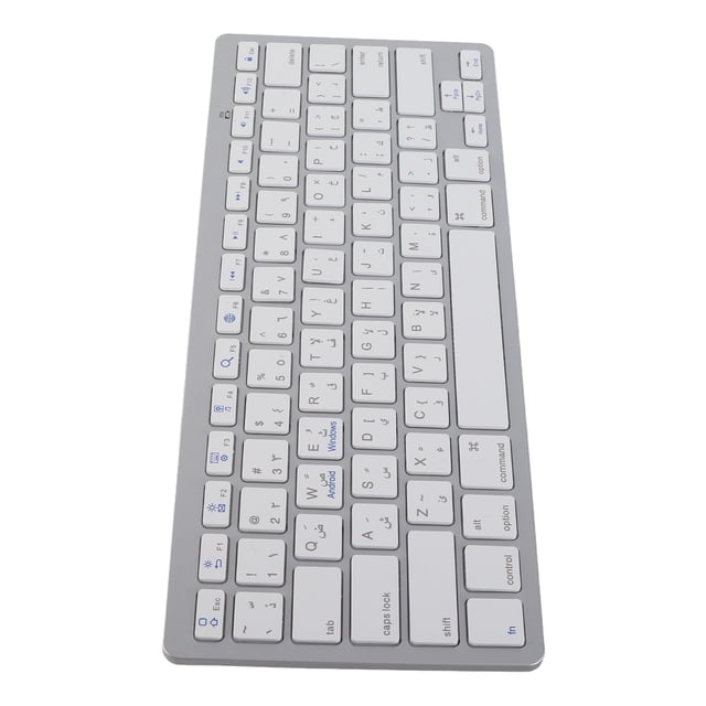 Clavier BT Ultra Mince, Clavier Argent avec Langue Bilingue, Réponse Sensible et Conception Ergonomique pour PC Ordinateur