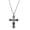 Fiery Cross Necklace (70 mm), variant on Brand new punk dark vintage titanium steel cross and alloy sweater chain necklace, perfect for couples and men and women.