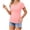 Pink, variant on Stichou Women's Crew Neck Short Sleeve Cotton Tees Summer Spring Fashion Slim Fit T Shirt Basic Y2K Tops Wine XL