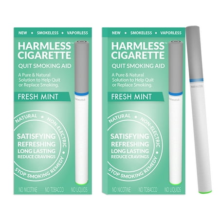 Harmless Cigarette,Fresh Mint,Nicorette Alternative & Quit Smoking Aid,2pk