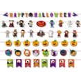 thumbnail image 1 of Juego de 7 pancartas de Halloween, pancartas colgantes decorativas en patrones de calabaza, castillo, vampiro, fantasma, gato negro, letras de feliz Halloween, pancartas de fiesta para niños brillar Juguete, 1 of 3