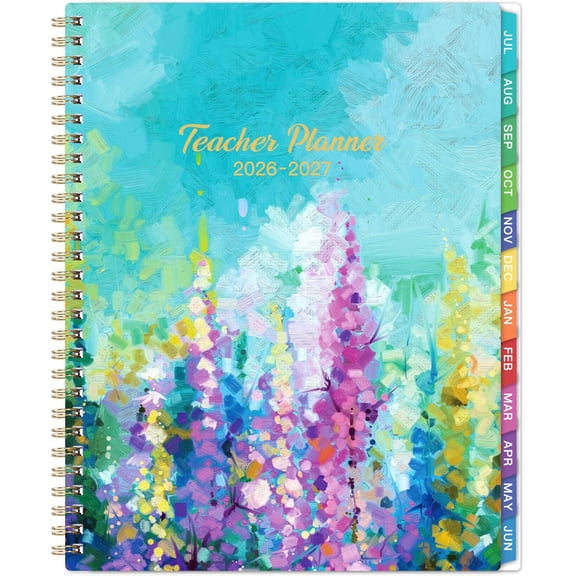 Teacher Planner 2026-2027 - Teacher Lesson Planner 2026-2027, July 2026 - June 2027, 8.3" x 11", Weekly & Monthly Lesson Plan Book for Teachers with Twin-Wire Binding for Teachers - Oil Painting