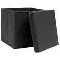 thumbnail image 3 of Juego de cajas de almacenamiento VidaXL plegables negras de 11 x 11 x 11 cm, 4 unidades, 3 of 7