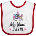 thumbnail image 3 of Inktastic My Nani Loves Me Grandchild Girls Baby Bib, 3 of 4