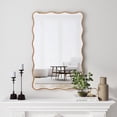 thumbnail image 3 of SHYFOY Modern Gold Scalloped Wall Mirror – 30'' H x 19.7'' W Decorative Accent Mirror with Curved Edge Design, HD Glass for Living Room, 3 of 7