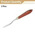 thumbnail image 3 of Uxcell 2pcs Palette Knife Painting Tool 1.97" x 0.28" Stainless Steel Teardrop Blade 7.87" Length Spatula Painting Pallet knife with Hole Beech Wood Handle for Acrylic Canvas, Red/Silver, 3 of 7
