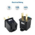 thumbnail image 4 of [UL Listed] Cable Matters 3-Pack 2 Prong to 3 Prong Outlet Adapter, 3P to 2P Plug Adapter - Converts a 2-Prong Outlet to Support 3-Prong Plugs, Black, 4 of 6