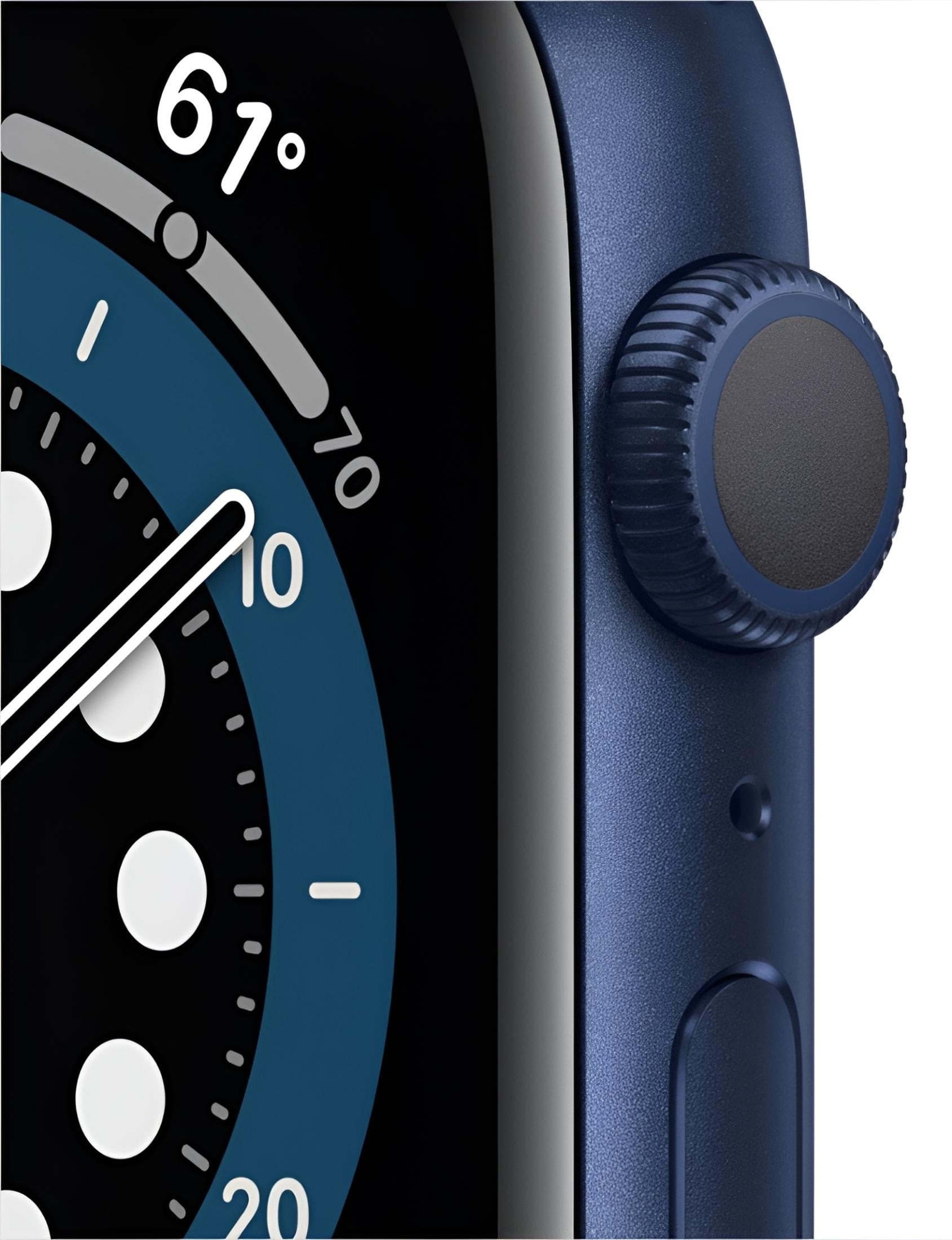 Restored Apple Watch Series 6 (GPS, 44mm) - Blue Aluminum Case - Deep Navy Sport Band (Refurbished)