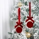 thumbnail image 4 of Decoraciones navideñas, adornos navideños, regalos de Navidad. Juego de 2 colgantes navideños con lazo de terciopelo y bola. Adornos navideños con forma de escena. Bolas de plástico., 4 of 6