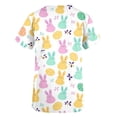 thumbnail image 4 of BRGZLK Women's Short Sleeve Fashion Casual Loose Printed Vintage Easter Holiday V-Neck Shirt with Pockets Funny Bunny Eggs Scrub Tops, 4 of 4