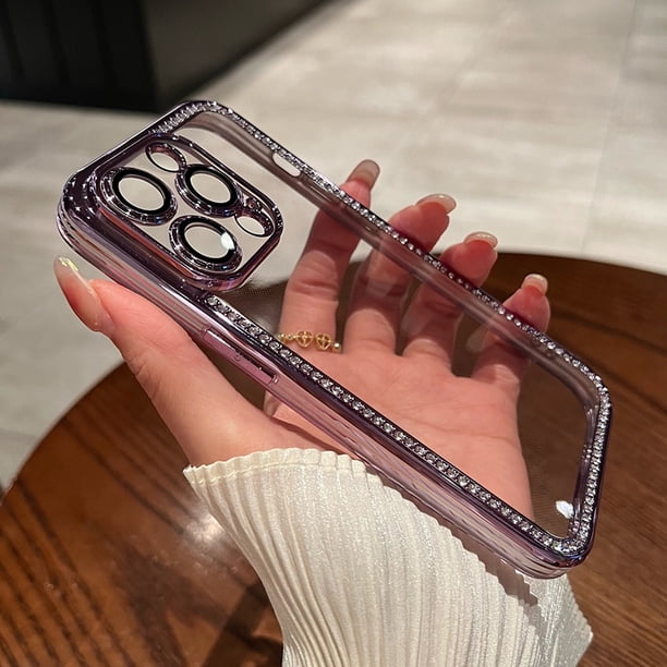 Funda De Lujo Para Teléfono Diamante Para iPhone 11 12 Pro MAX Para 13 14 14 Plus Protector De Cámara Suave TPU Transparente Carcasa