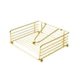 thumbnail image 2 of Dispensador moderno de servilletas de metal para porta-servilletas de oro - Organizador de servilletas planas para encimera con brazo lastrado, patas antideslizantes, accesorio decorativo rústico, 2 of 6
