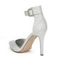 thumbnail image 3 of Dream Pairs Women's Ankle Strap Stilettos Pointed Toe High Heel Pumps Shoes OPPOINTED-ANKLE SILVER/GLITTER Size 5.5, 3 of 5