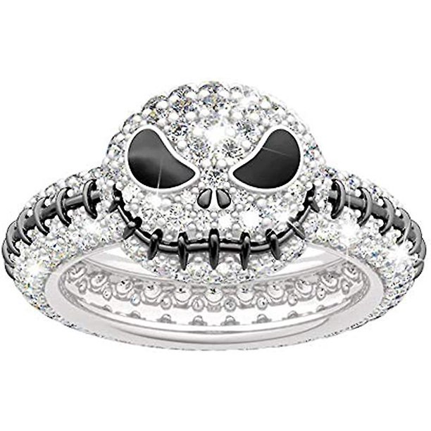 9.0(u.s) Rings Women Nightmare Before Christmas Skull Rings 925 Sterling Silver Halloween