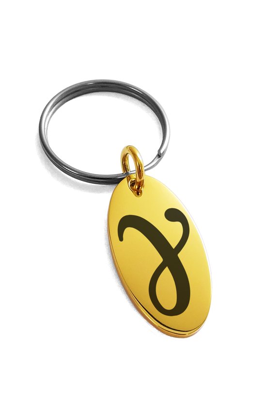 Stainless Steel Euler-Mascheroni Mathematical Engraved Small Oval Charm Keychain Keyring