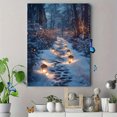 thumbnail image 4 of Qisvanset 12x16 Inch Winter Forest Light Trail Canvas Wall Art, Magical Woodland Path Whimsical Rustic Home Decor, 4 of 8