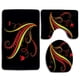 thumbnail image 1 of ABPHQTO Patrones Flor Roja Juego de alfombras de baño de 3 piezas Alfombra de baño Alfombra de contorno y tapa de inodoro, 1 of 2