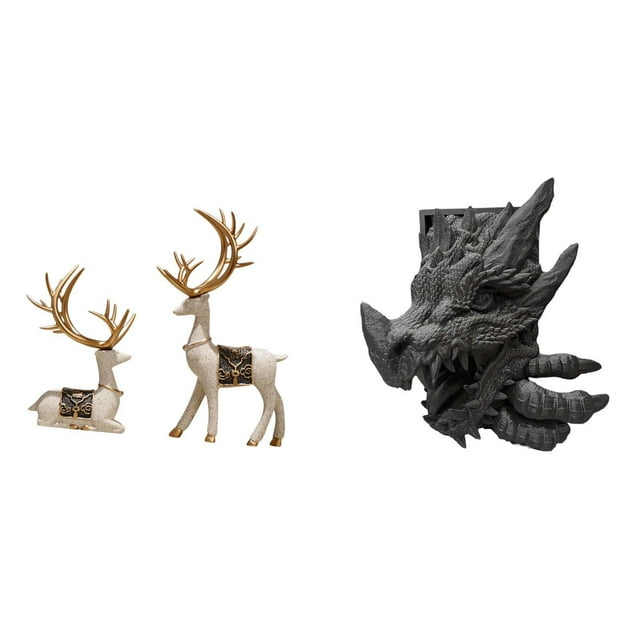 Estatuas De Ciervos Sentados Y De Pie, Sujetalibros De Dragón, Adornos Decorativos Para El Hogar, Figuras, Soporte Para Libros Para Sala De Estar, Oficina, Estantería, Armario.