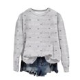 thumbnail image 2 of Qiopertar Mode de Noël Chandail en Molleton Décontracté à Manches Longues Col Rond Imprimé pour Femmes Blouse Offres de la Semaine Liquidation à Moins de 5$ jusqu'à 90 % de Réduction, 2 of 5