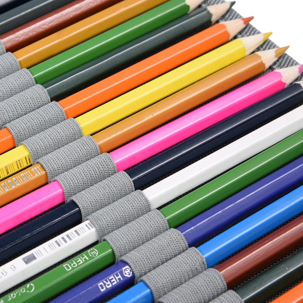 Tebru Foldable PU Leather Pencil Case, Multicolor