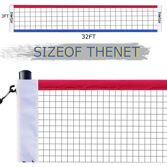 Portable Outdoor Volleyball Net Set with Adjustable Height Aluminum Poles, Anti-Sag Design, Ideal for Backyard, Grass and Beach