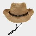 thumbnail image 4 of Panama Style Straw Sun Hat - Lightweight Breathable Hat for Summer Outdoor & Beach, 4 of 7