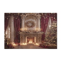 Rectangle Bath Rugs Plush Bathroom Carpet Mat Non Slip Bathroom Mats Elegant Christmas Scene