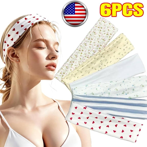 Fashion Women's Headbands for Short Hair Non Slip Elastic Floral Hairbands, Soft Fabric 2 Inches Thick Stripe Head Bands