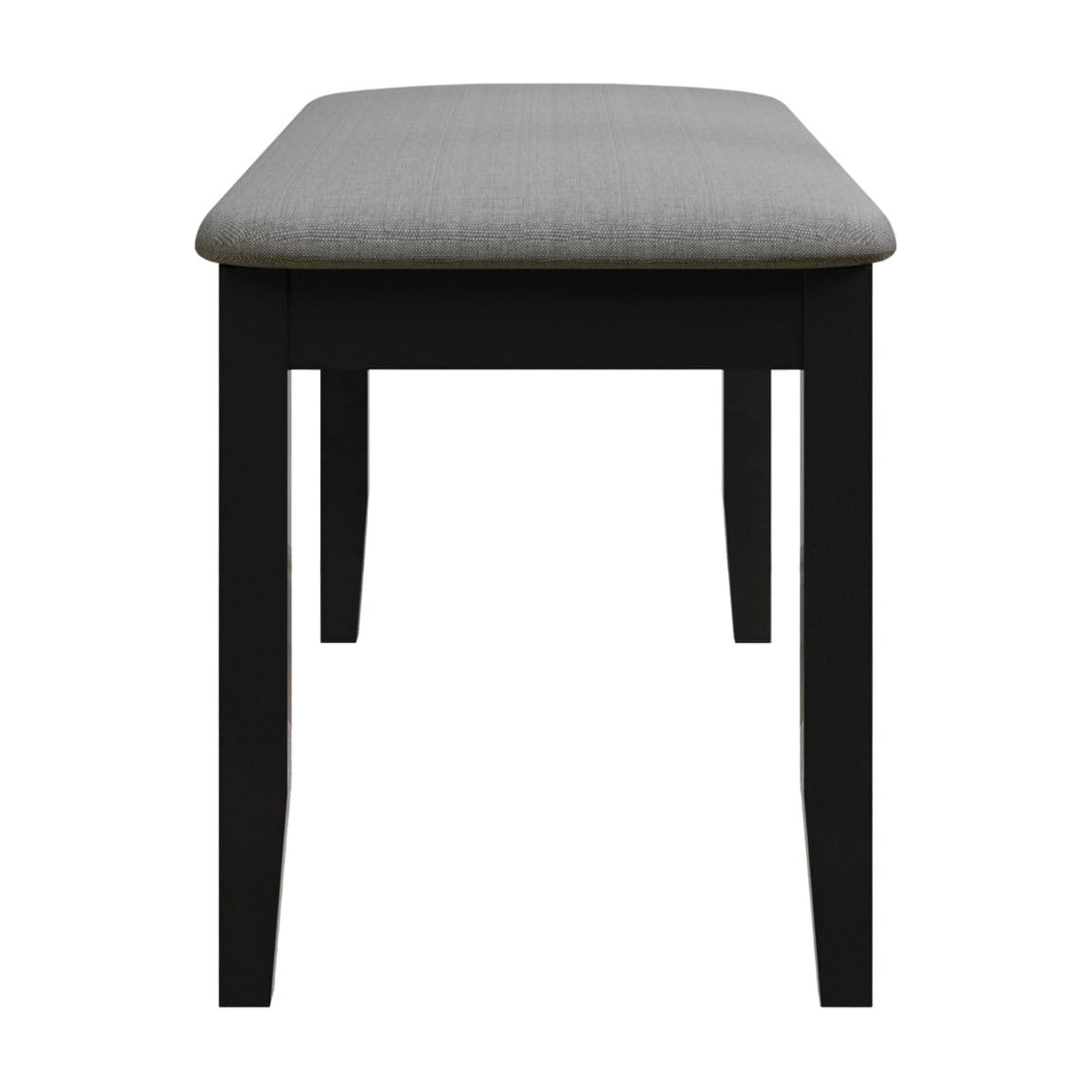 Home Design Ouray Dining Bench, Black - Upholstered Seat, Wood Grain Embossed, Sturdy Construction