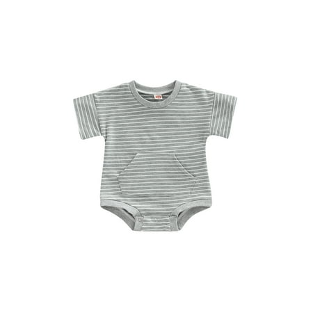 

Ma&Baby Baby Summer Rompers Stripes Newborn Short Sleeve Onesies Bodysuit One-Piece Romper Jumpsuit