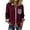 Wine Red, variant on 2026 Women's Denim & Knit Panel Long Sleeve Shirt Fashion Casual Button-Down Blouse with Pockets Wine XL
