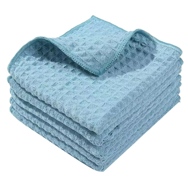 Microfiber Kitchen Towels - Super Absorbent, Soft and Solid Color Dish Towels, 5 Pack , 9.8 x 9.8 Inch. Kitchen Absorbent Lint Cleaning Cloth Household-drying Cleaning Rags