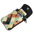 thumbnail image 3 of Cross-Body Bag Flip Phone Bag 7.6inx4.9in Durable Waterproof Pu Leather Small Size But Spacious Magnet Button Argyle Plaid Lightcoral_3, 3 of 5