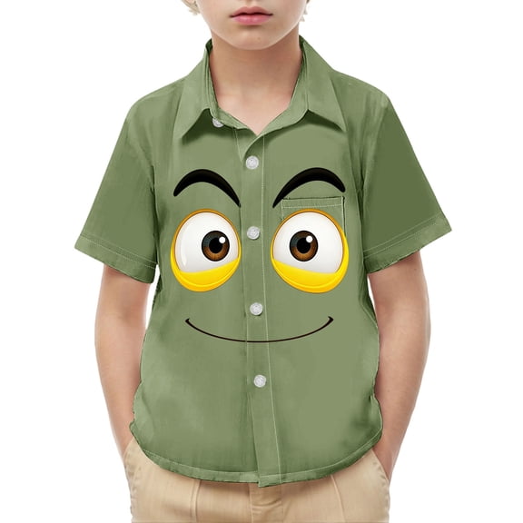 Amidoa Boys Short Sleeve Crewneck Graphic T-Shirts Summer Cute  Casual Tee for Kids Army Green,14 Years