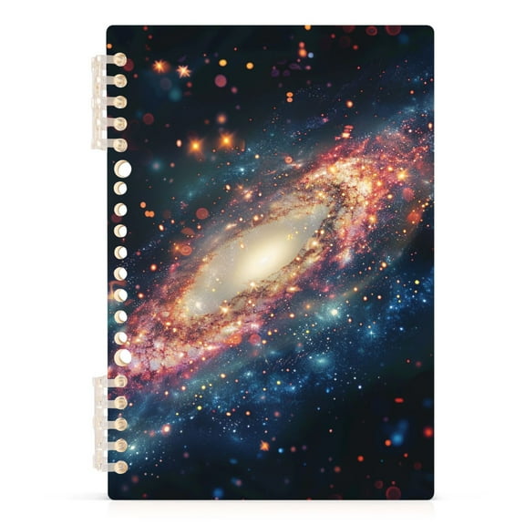Shiney Glittering Galaxy Spiral Journal Notebook College Ruled Notebook 8.3" x 5.7" A5 Lined Thick Paper Page