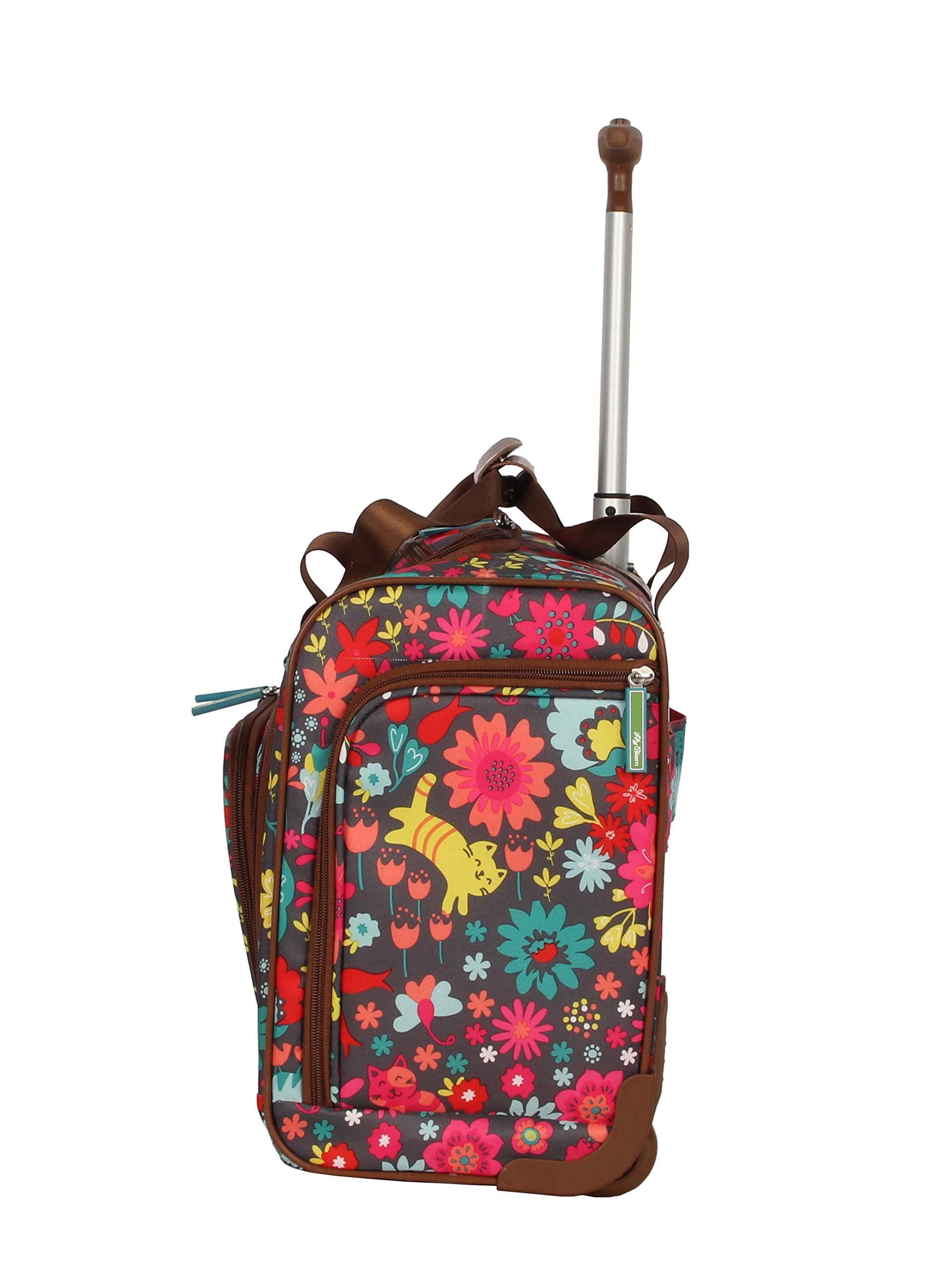 Lily Bloom - Maleta de viaje Designer de 15 pulgadas para viajes cortos,  fin de semana, negocios, equipaje ligero, maleta de 2 ruedas giratorias,  bajo