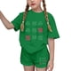 thumbnail image 1 of Vestido de Manga Corta para Niños Día de San Patricio Impreso Cuello Redondo de Dos Piezas con Pantalones Cortos, Cómoda Mezcla de Poliéster Spandex, 1 of 6