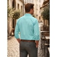 thumbnail image 6 of Mens Solid Long Sleeve Dress Shirts Button Down Shirts Business Casual Shirt for Men Classic Fit XL, 6 of 8
