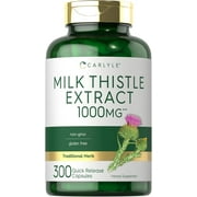 Milk Thistle Capsules | 1000mg Extract | 300 Pills for Men and Women | by Carlyle