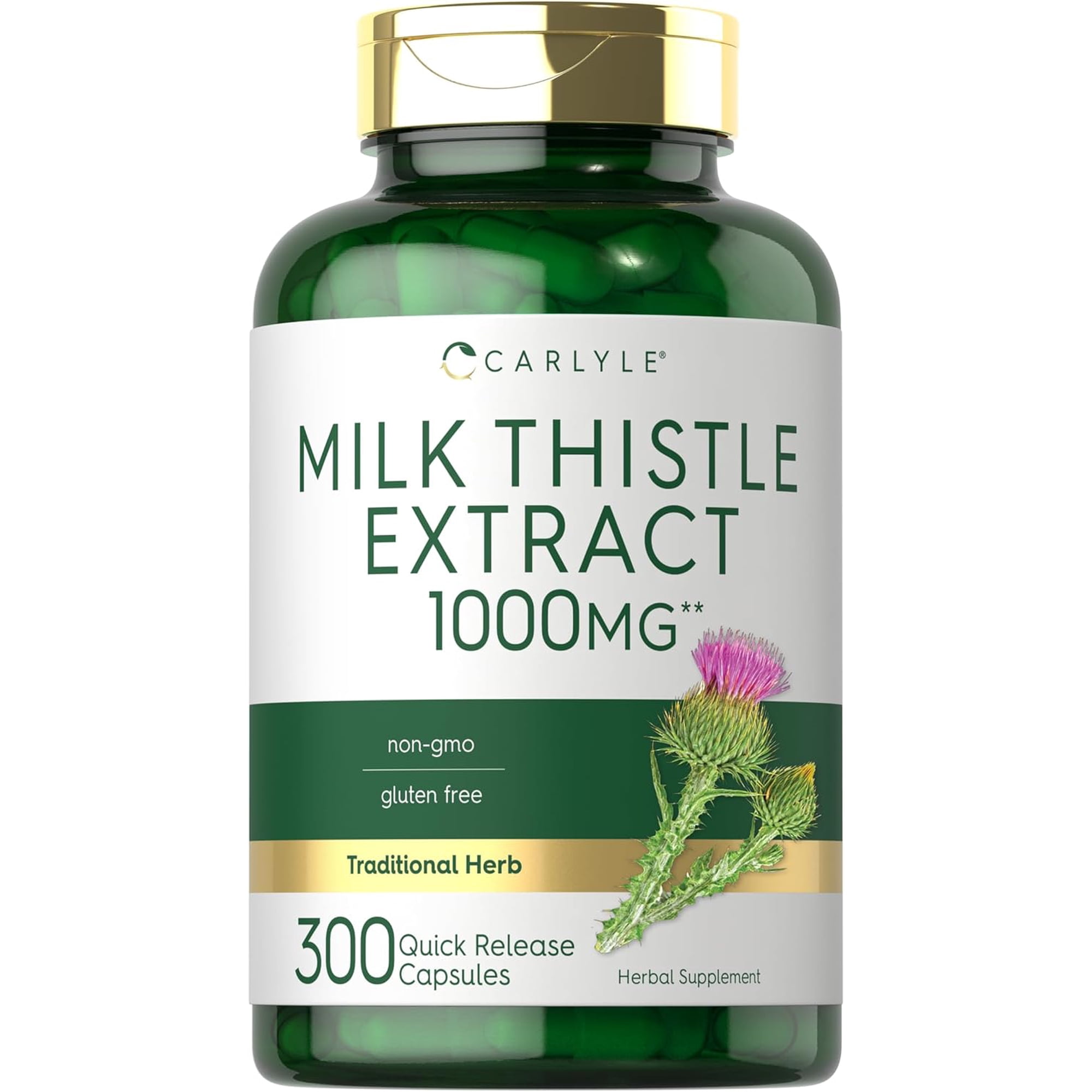 Milk Thistle 1000mg Capsules | 300 Pills for Men and Women | by Carlyle