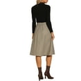 thumbnail image 3 of INSPIRE CHIC Women's Plaid Skirt High Rise Pleated A Line Midi Skirt XS Brown, 3 of 6