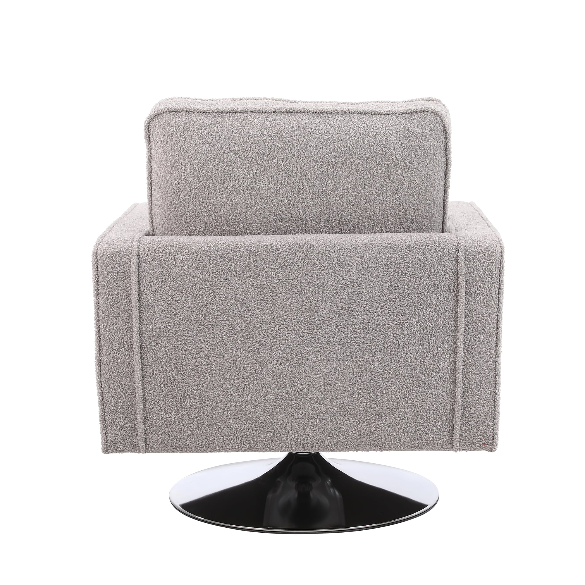 Kadyn Modern Teddy Fabric Swivel Accent Chair with 360 Degree Swiveling for Living Room, Grey