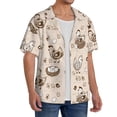 thumbnail image 2 of Uemuo Retro Rooster Pattern Cotton Linen Short Sleeve Shirts,Casual Lightweight Button Down Shirts,Vacation Beach Summer Tops-, 2 of 7