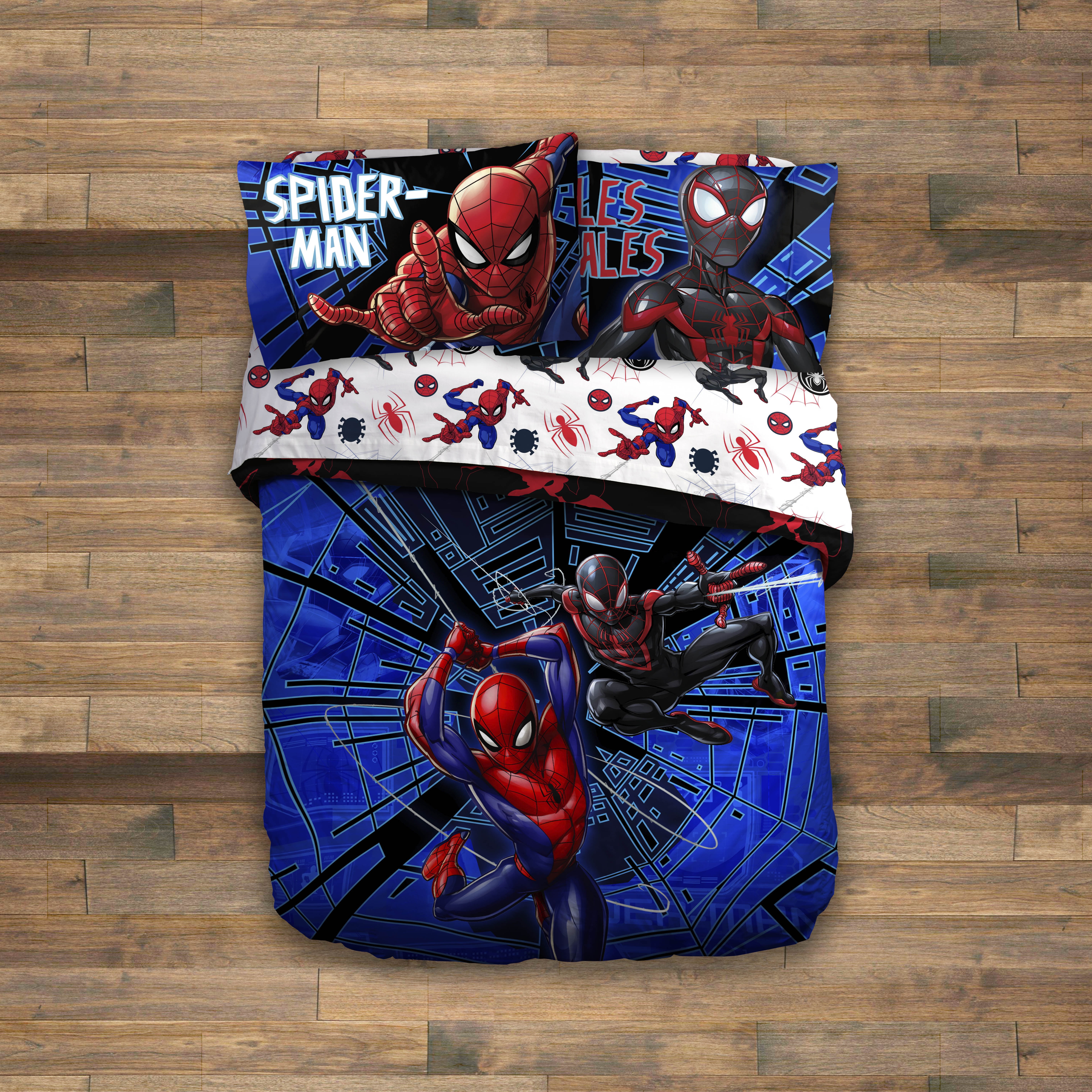 Marvel Spiderman Blue 7 Piece Full Bed Set w/ Sham, 100