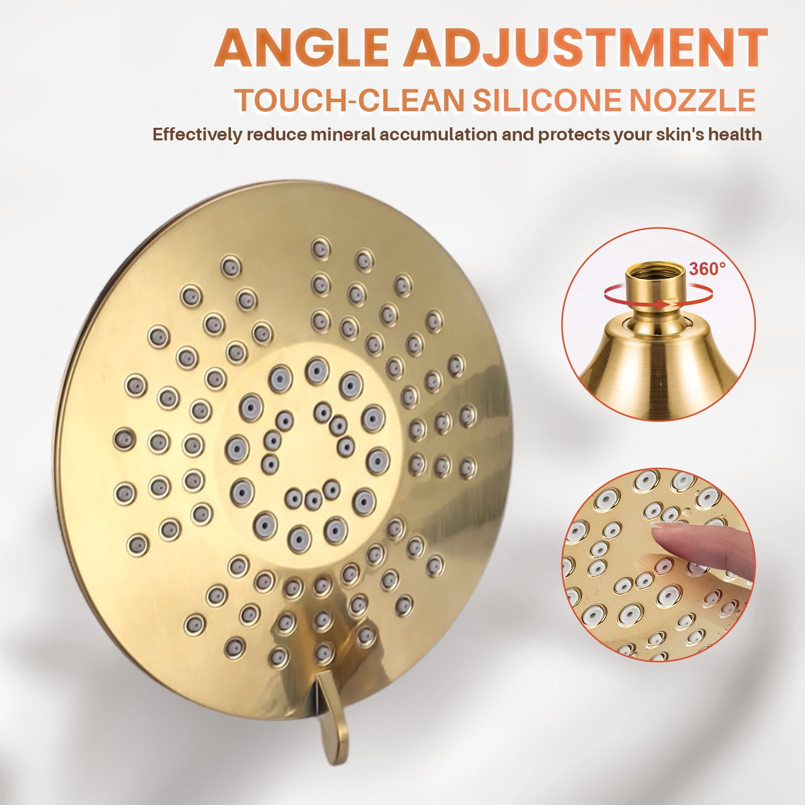 Wowow Single-Handle 5-Spray Settings Round Shower Faucet with Tub Spout in Matte Black and Gold (Valve Included)